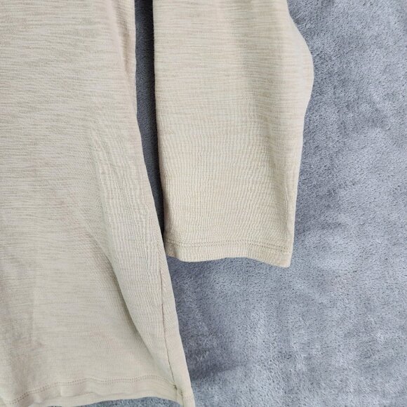 Womens LRL Lauren Ralph Lauren Henley Shirt 3/4 Sleeve Pocket 1/2 Button Down L - Picture 2 of 8